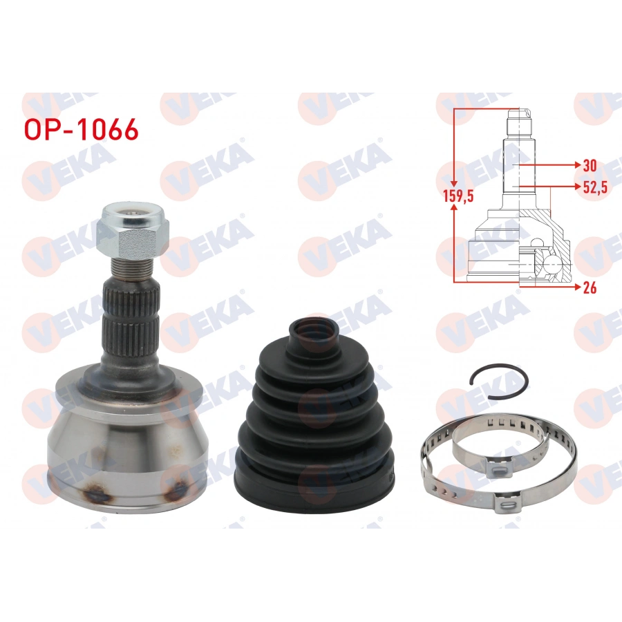 AKS KAFASI SOL-SAG ON DIS 30X26X52,5 UZUNLUK 159,5mm OPEL ASTRA J 1.6 T - 1.6 CDTI 2009-2016 / INSIGNIA A 1.4 T - 1.6 T - 1.6 CDTI - 2.0 CDTI 2008-2017