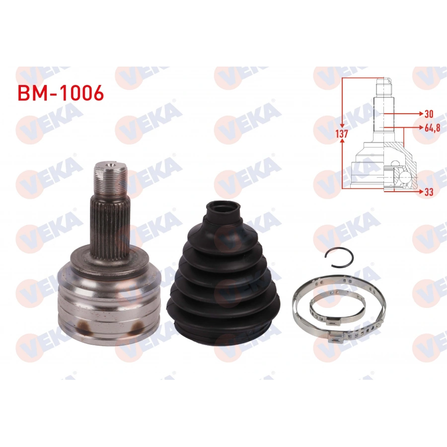 AKS KAFASI SOL-SAG ON DIS 30X33X64,8 UZUNLUK 137mm BMW X3 (E83) 2.0d - 3.0 d - 3.0i 2004-2010