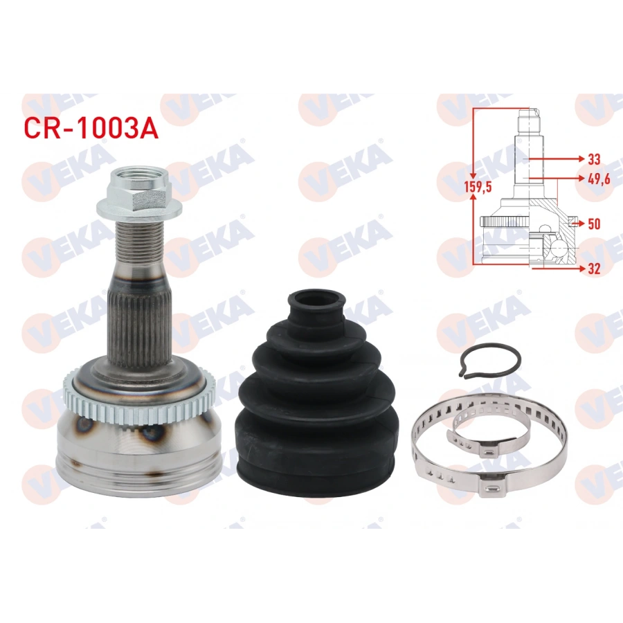 AKS KAFASI SOL-SAG ON DIS 33X32X49,6 ABSLI 50 DIS UZUNLUK 159,5mm CHRYSLER 300 M (LR) 3.5i 1998-2004