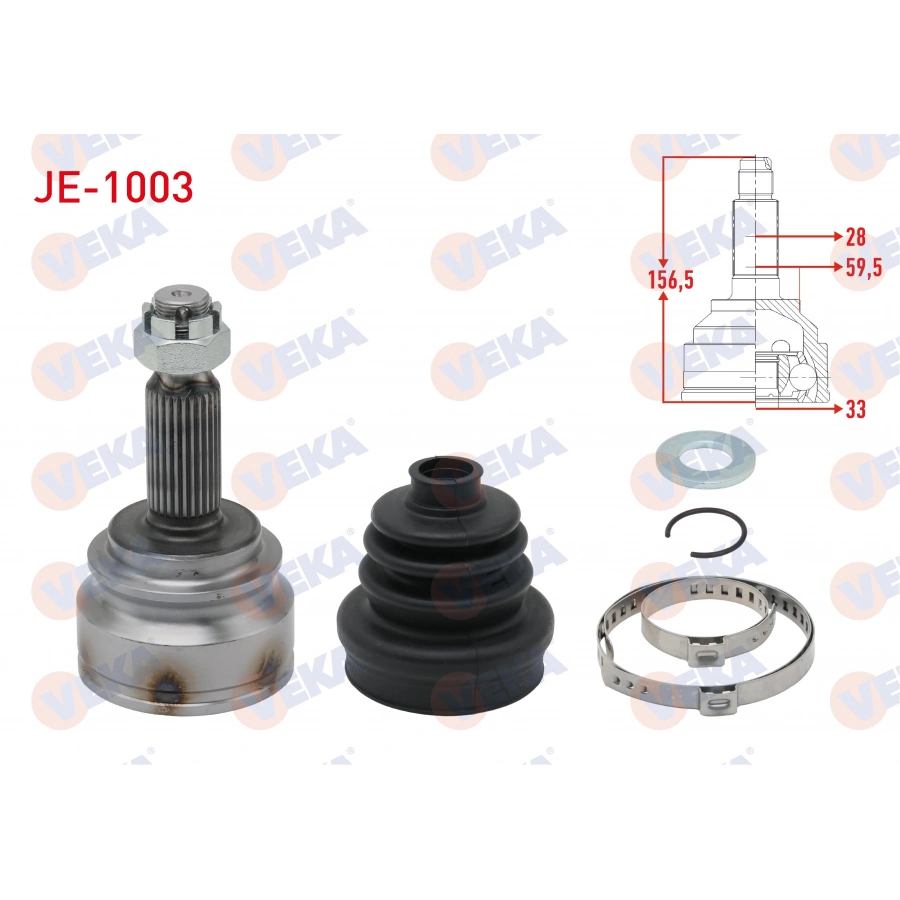 AKS KAFASI SOL-SAG ON DIS 8 MISKET 28X33X59,5 UZUNLUK 156,5mm JEEP COMPASS 2.0 2011-/ PATRIOT 2.0 CRD 2007-/ DODGE CALIBER 2.0 2006-