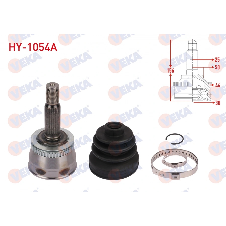 AKS KAFASI SOL-SAG ON DIS ABSLI 44 DIS UZUNLUK 156mm HYUNDAI ELANTRA 1.6i A-T/M-T 2001-2007