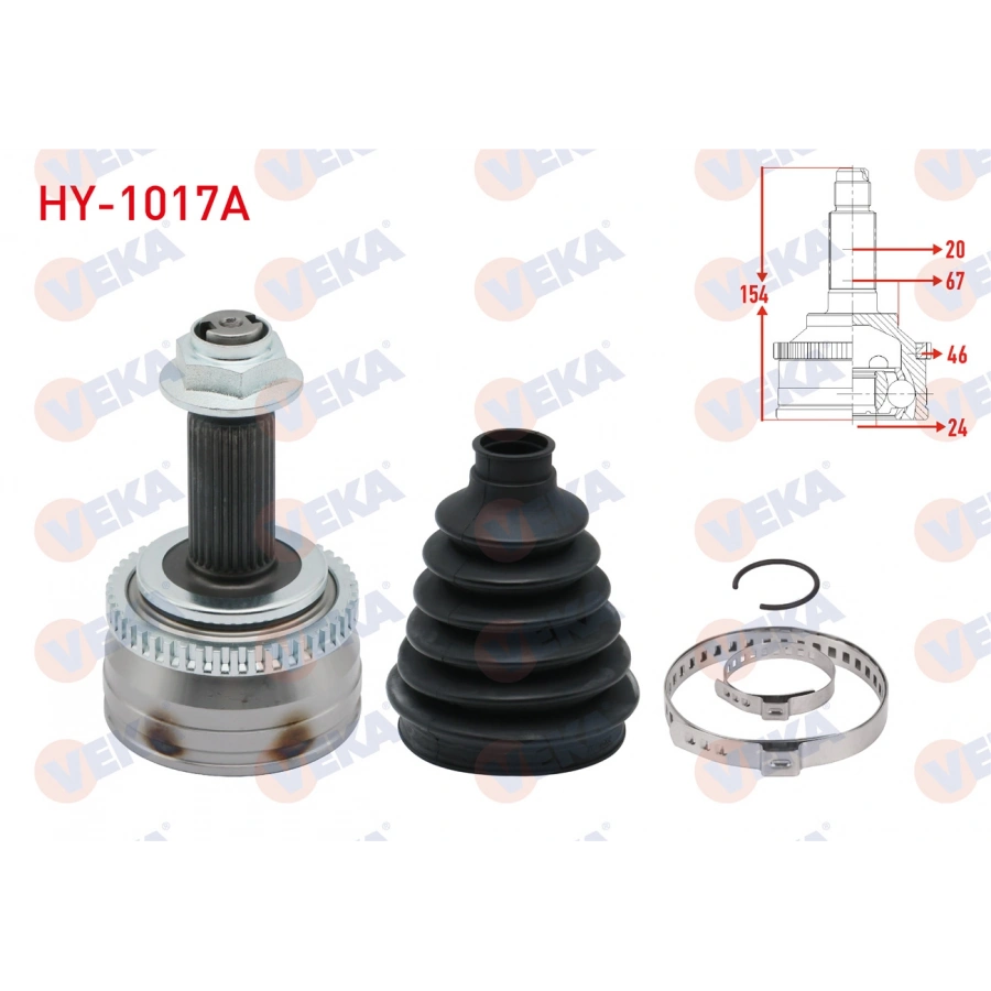 AKS KAFASI SOL-SAG ON DIS ABSLI 46 DIS 27X24X60 UZUNLUK 154mm HYUNDAI I30 1.6 CRDI A-T/M-T 2011-2017/ ELANTRA 1.6 CVVT - 1.6 CRDI 2011-2015/ ELANTRA 1.6 CRDI 2015-