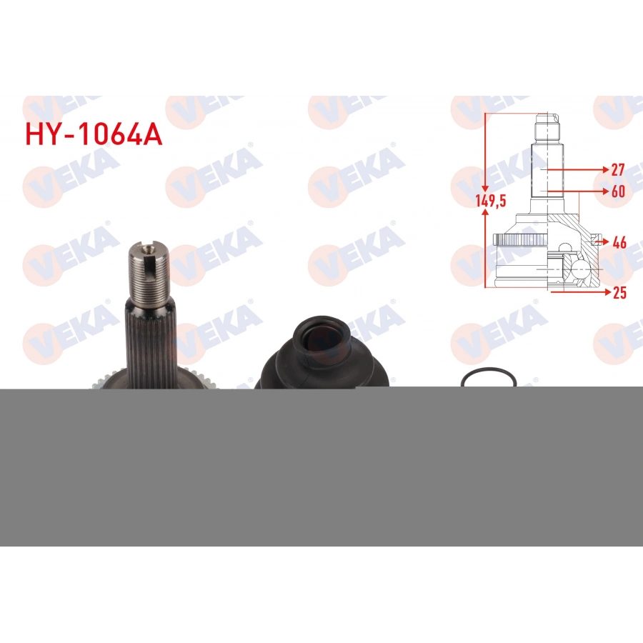 AKS KAFASI SOL-SAG ON DIS ABSLI 46 DIS UZUNLUK 149,5mm HYUNDAI ELANTRA 1.6 CVVT M-T 6 ILERI 2011-2015 / i30 1.4 MPi A/T-M/T 2011-