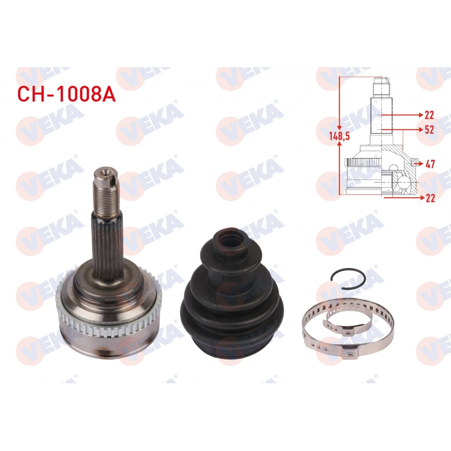 KOMPLE AKS SOL ON CHEVROLET AVEO (T250) 1.2 16v DOCH ABSLI 47 DIS M-T UZUNLUK 657mm 2006-2011
