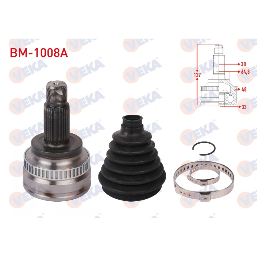 AKS KAFASI SOL-SAG ON DIS ABSLI 48 DIS UZUNLUK 137mm BMW 5 SERISI (E60) 530i - 530d xDrive A-T/M-T 2007-2009