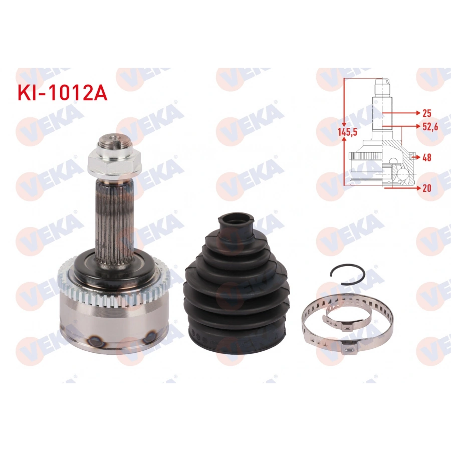 AKS KAFASI SOL-SAG ON DIS ABSLI 48 DIS UZUNLUK 145,5mm KIA RIO III (UB) 1.2 CVVT 2014-2017