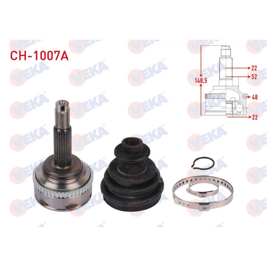 KOMPLE AKS SAG ON CHEVROLET KALOS (T200) 1.4 A-T ABSLI 48 DIS UZUNLUK 930mm 2003-2008