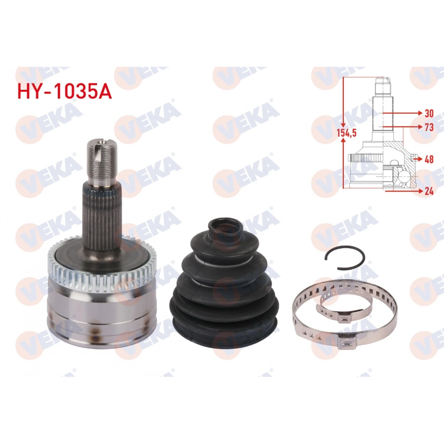 AKS KAFASI SOL-SAG ON DIS ABSLI 48 DIS UZUNLUK 154,5mm HYUNDAI TUCSON 1.6 GDI A-T 2015-2020