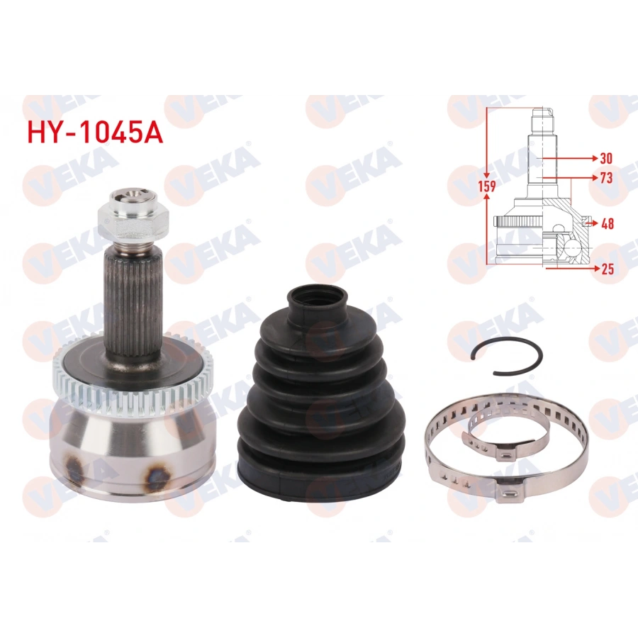 AKS KAFASI SOL-SAG ON DIS ABSLI 48 DIS UZUNLUK 159mm HYUNDAI TUCSON 2.0 CRDI HYBRID A-T 2015-2020 / KIA SPORTAGE IV 2.0 CRDI A-T 2018-2022