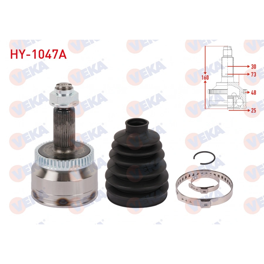 AKS KAFASI SOL-SAG ON DIS ABSLI 48 DIS UZUNLUK 160mm HYUNDAI TUCSON (TLE) 1.6 T-GDI 2015-2020