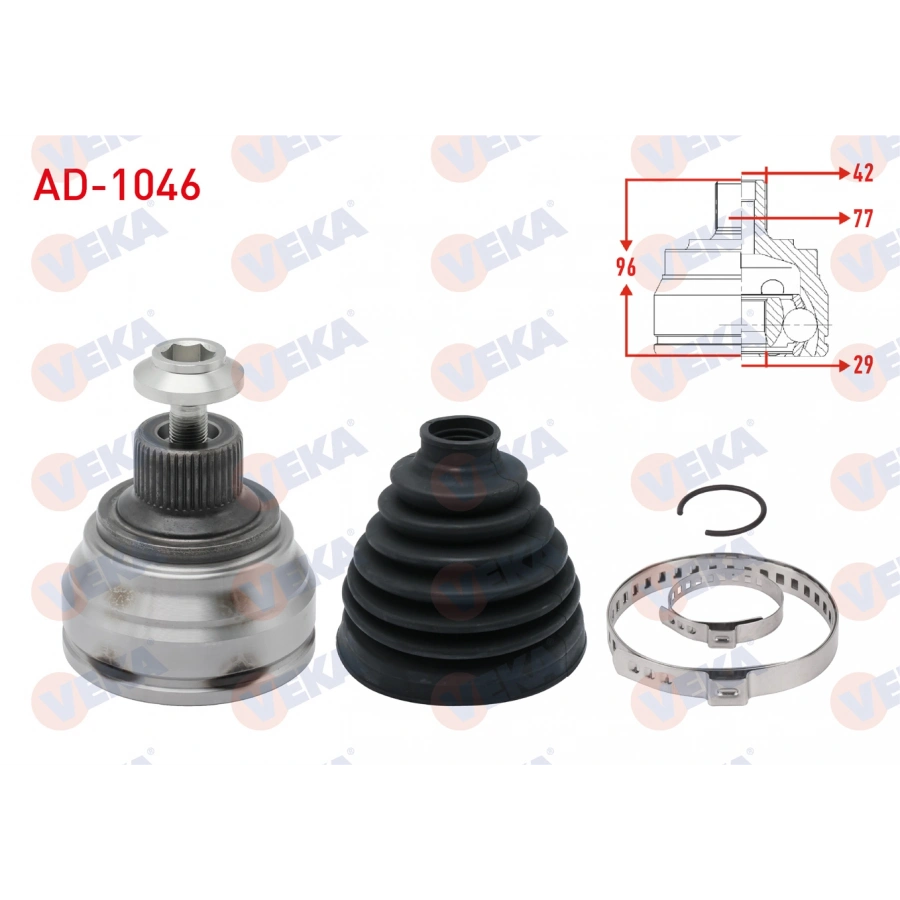 AKS KAFASI SOL-SAG ON DIS AUDI A6 (4G2,C7) 2.0 TDI 42X29X77 UZUNLUK 96 mm 2010-