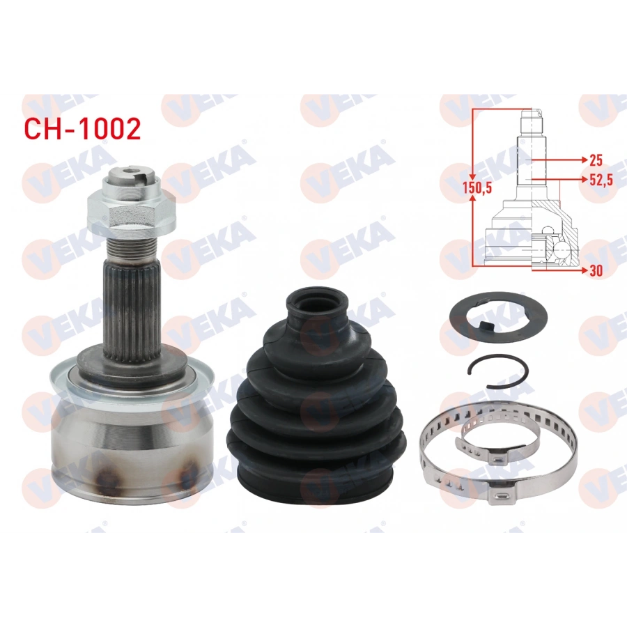 AKS KAFASI SOL-SAG ON DIS CHEVROLET AVEO (T300) 1.3 D (8 MISKET) 25X30X52.50 UZUNLUK 150.50mm 2011-2014