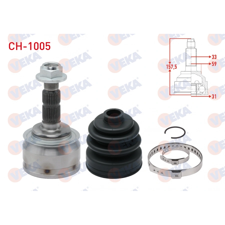 AKS KAFASI SOL-SAG ON DIS CHEVROLET CRUZE (J300) 1.6 M-T 33X31X59 UZUNLUK 157,5mm 2009-2014