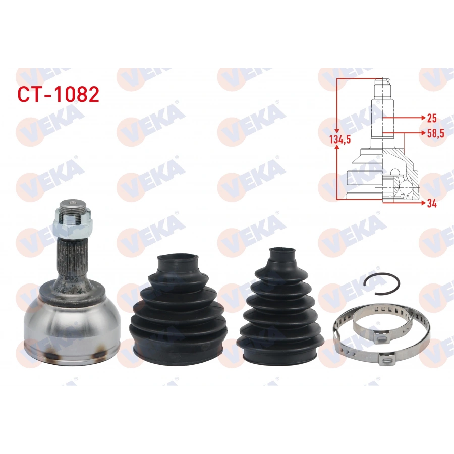AKS KAFASI SOL-SAG ON DIS (CIFT KORUKLU 33-22,5mm) 25X34X58,5 UZUNLUK 134,5mm C3 III - AIRCROSS 1.2 16- / CROSSLAND X 1.2 -1.5 CDTI -1.6 CDTI 17- / 2008 1.2 PURETECH - 1.6 HDI 2013- / 208 1.6 HDI 12-