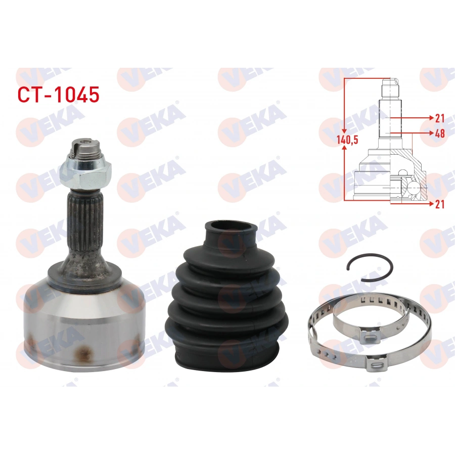 AKS KAFASI SOL-SAG ON DIS CITROEN C2 (JM) 1.1i 21X21X48 UZUNLUK 140,5 mm 2003-2009