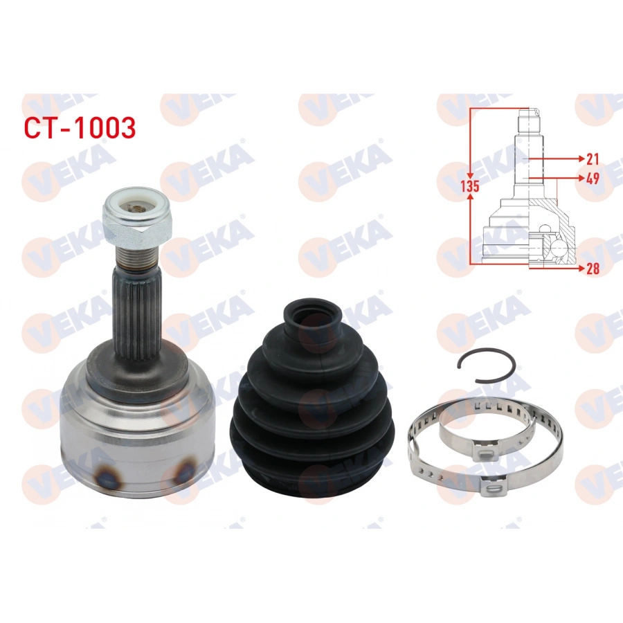 AKS KAFASI SOL-SAG ON DIS CITROEN C3 II 1.4 HDI 21X28X49 UZUNLUK 135mm 2009-2016