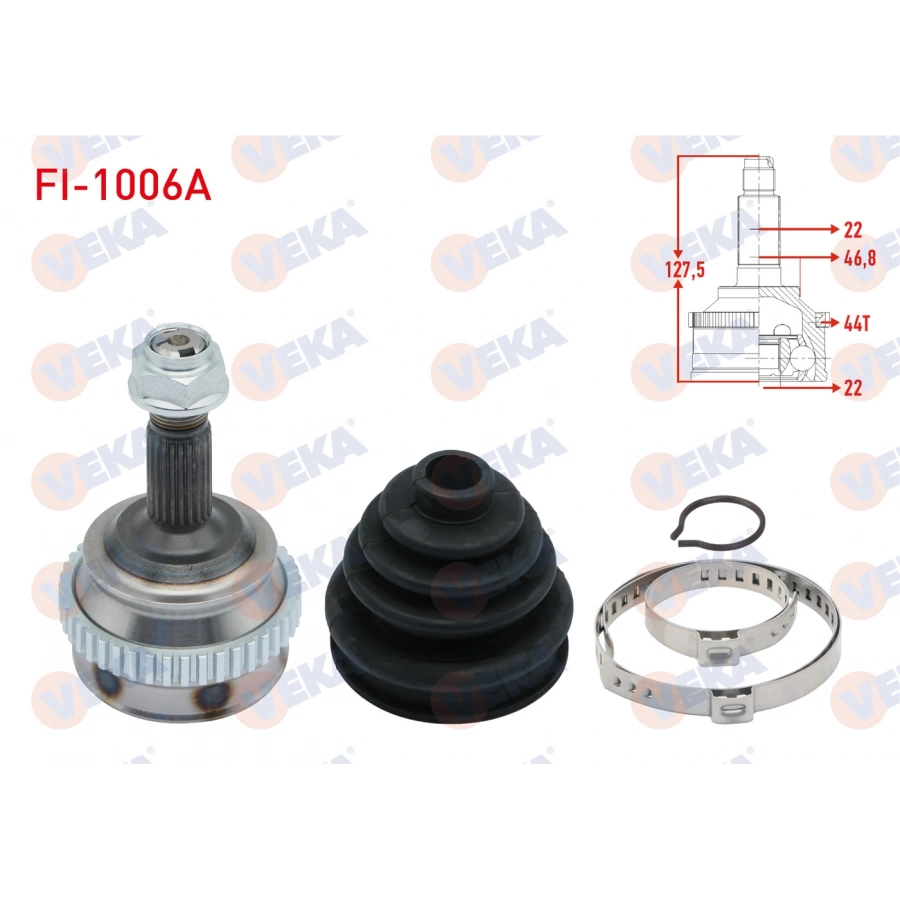 AKS KAFASI SOL-SAG ON DIS FIAT BRAVA (182) 1.6 16v ABSLI 44 DIS 22X22X46 UZUNLUK 130,9 mm 1995-2002