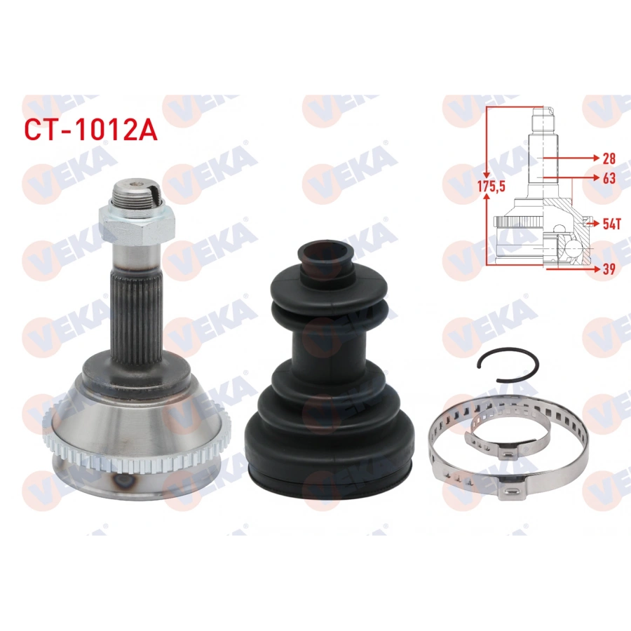 AKS KAFASI SOL-SAG ON DIS FIAT DUCATO (230) 2.5 TDI 14q 15 JANT ABSLI 54 DIS 28X39X63 UZUNLUK 175,5 mm 1994-2002