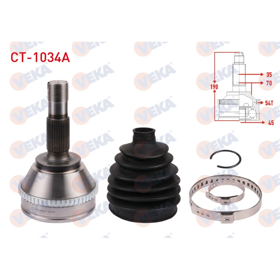 AKS KAFASI SOL-SAG ON DIS FIAT DUCATO (230) 2.5 TDI 18q ABSLI 54 DIS 16 JANT 35X45X70 UZUNLUK 190 mm 1994-2002