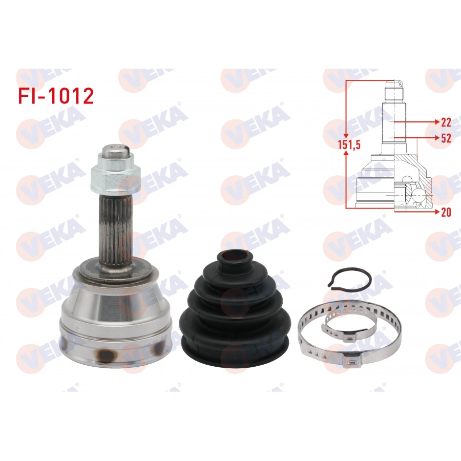 AKS KAFASI SOL-SAG ON DIS FIAT PALIO (178BX) (178DX) 1.4i 22X20X52 UZUNLUK 150,3 mm 1996-2005
