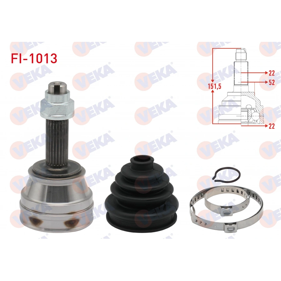 AKS KAFASI SOL-SAG ON DIS FIAT PALIO (178BX) (178DX) 1.6i 16v 22X22X52 UZUNLUK 149,2 mm 1996-2005