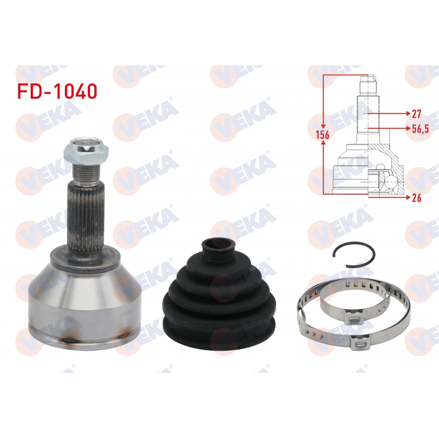AKS KAFASI SOL-SAG ON DIS FORD MONDEO III 2.0i 16v 27X26X56 UZUNLUK 155,4 mm 2000-2007