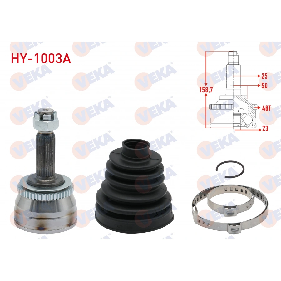 AKS KAFASI SOL-SAG ON DIS HYUNDAI ACCENT ERA 1.5 CRDI ABSLI 48 DIS 25X23X50 UZUNLUK 159 mm 2006-2012