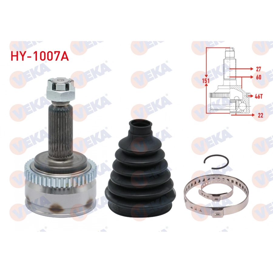 AKS KAFASI SOL-SAG ON DIS HYUNDAI I30 (FD) 1.4i ABSLI 46 DIS 27X22X60 UZUNLUK 153mm 2007-2011