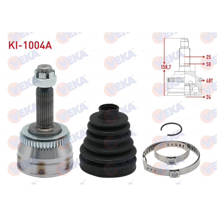 AKS KAFASI SOL-SAG ON DIS KIA RIO II 1.5 CRDI ABSLI 48 25X24X50 UZUNLUK 158mm 2006-2011