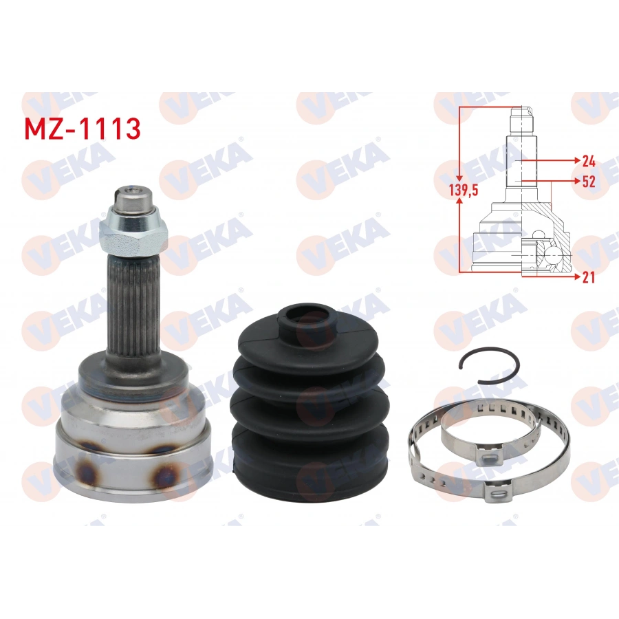 AKS KAFASI SOL-SAG ON DIS MAZDA 323 III (BF) 1.6 24X21X52 UZUNLUK 140,7 mm 1985-1991