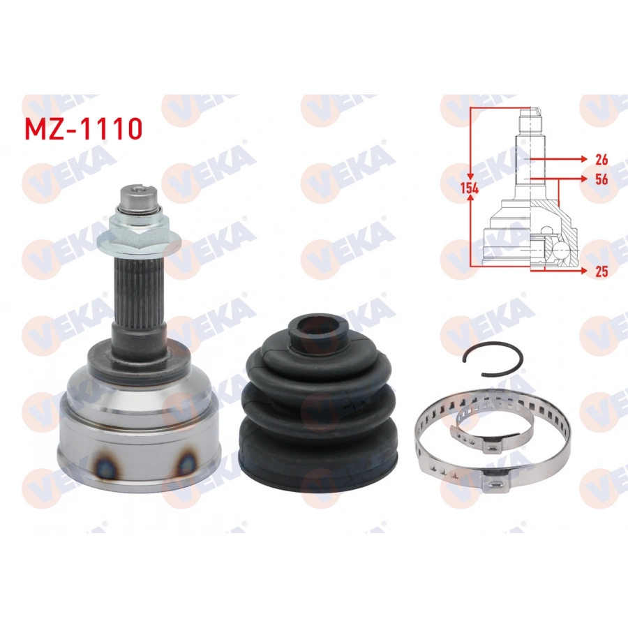 AKS KAFASI SOL-SAG ON DIS MAZDA 626 III (GD) 2.0i 16v 26X25X56 UZUNLUK 154mm 1987-1992