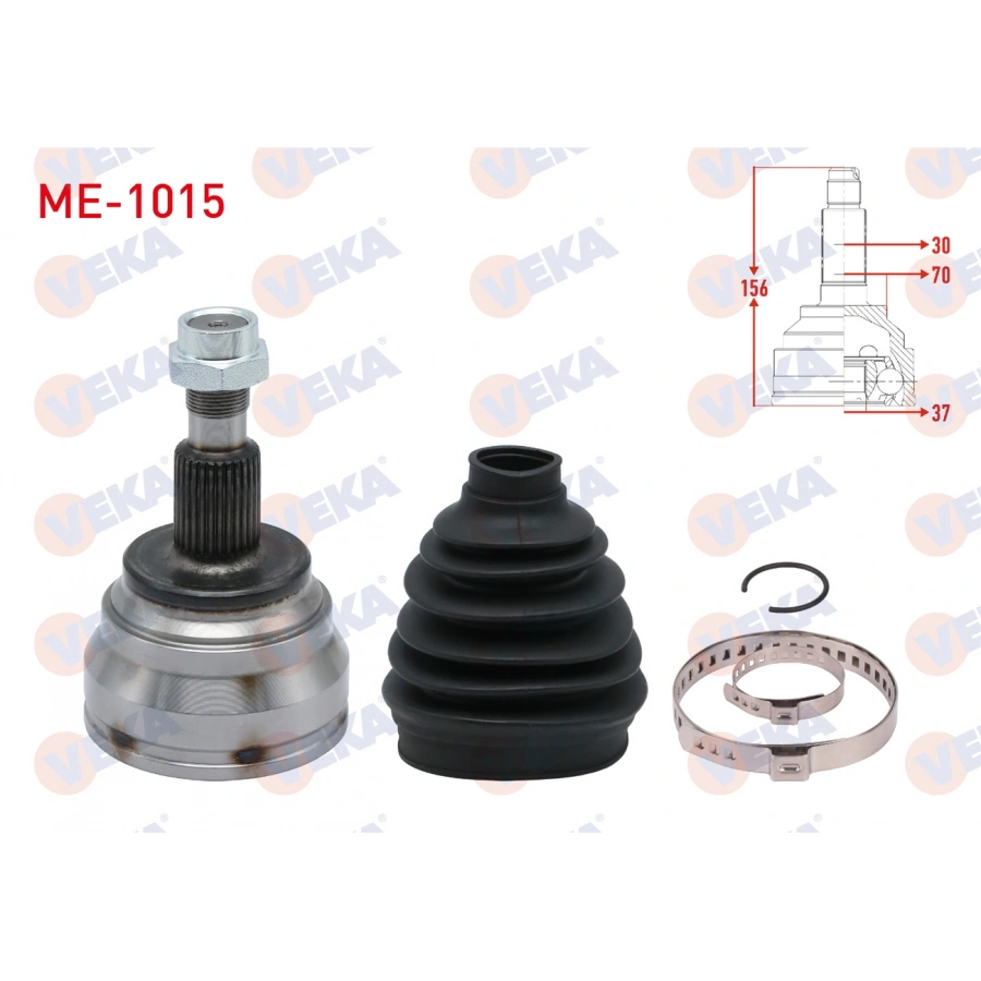 AKS KAFASI SOL-SAG ON DIS MERCEDES ML 350 / ML 250 CDI 30X37X70 UZUNLUK 156mm 2011-/ GLE SERISI (W166) 250 d 2011- / GL-SERISI (X164) 350 CDI 2006-2012