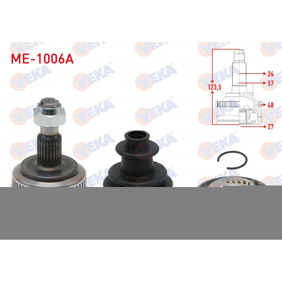 AKS KAFASI SOL-SAG ON DIS MERCEDES VANEO (414) 1.6 ABSLI 48 DIS 24X27X57 UZUNLUK 118 mm 2002-2005