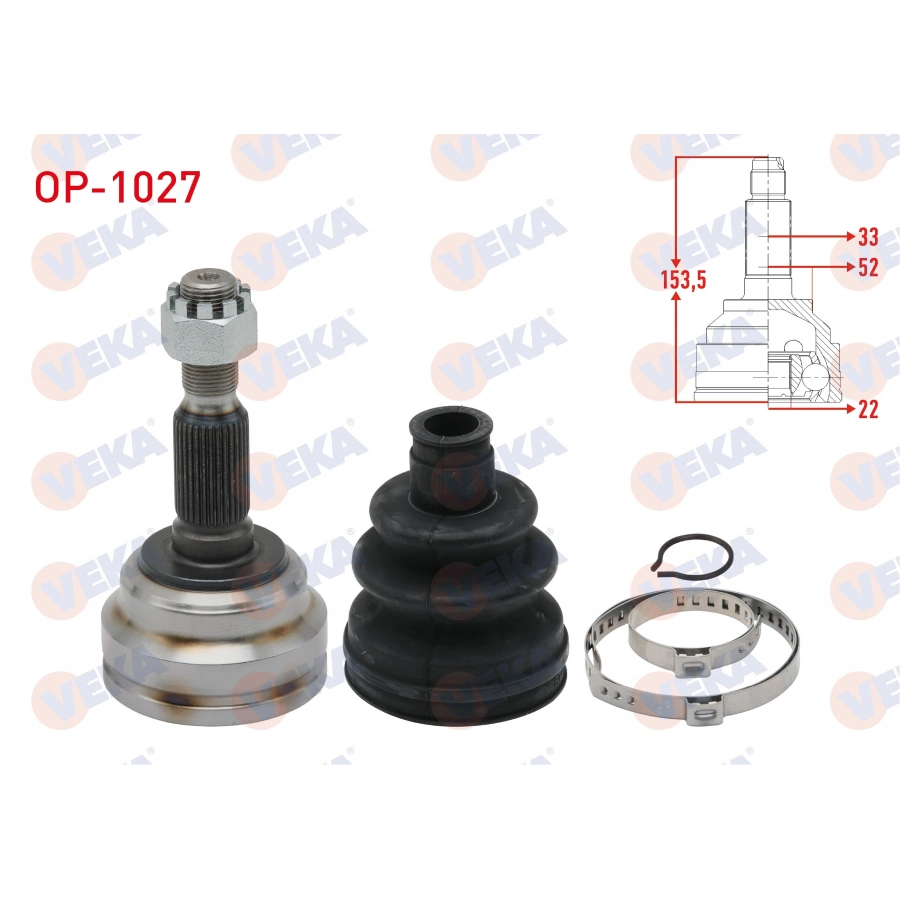 AKS KAFASI SOL-SAG ON DIS OPEL ASTRA G (F69) 1.6 16v 33X22X52 UZUNLUK 153,5 mm 1998-2005