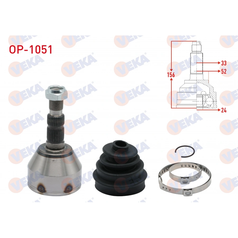 AKS KAFASI SOL-SAG ON DIS OPEL ASTRA H 1.3 CDTI 33X24X53 UZUNLUK 157mm 2004-2010