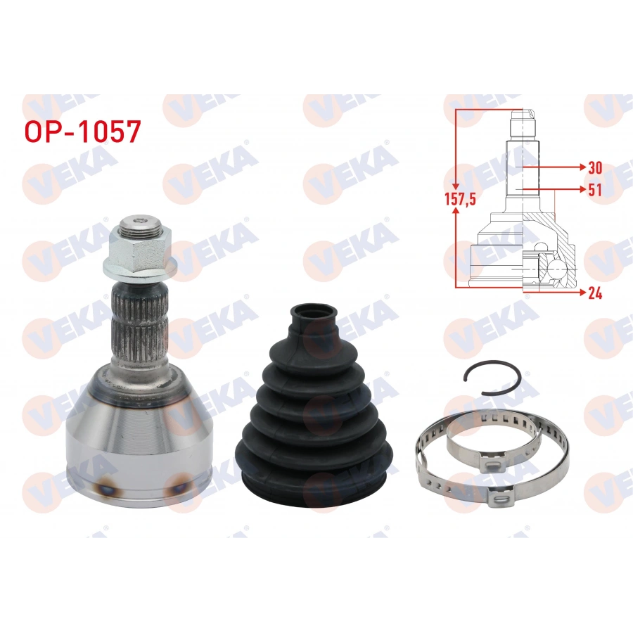 AKS KAFASI SOL-SAG ON DIS OPEL INSIGNIA 1.6 (A16XER) 30X24X52 UZUNLUK 158mm 2008-