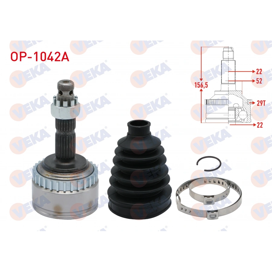 AKS KAFASI SOL-SAG ON DIS OPEL MERIVA A 1.6 ABSLI 29 DIS 22X23X52 UZUNLUK 156,7 mm 2003-2010