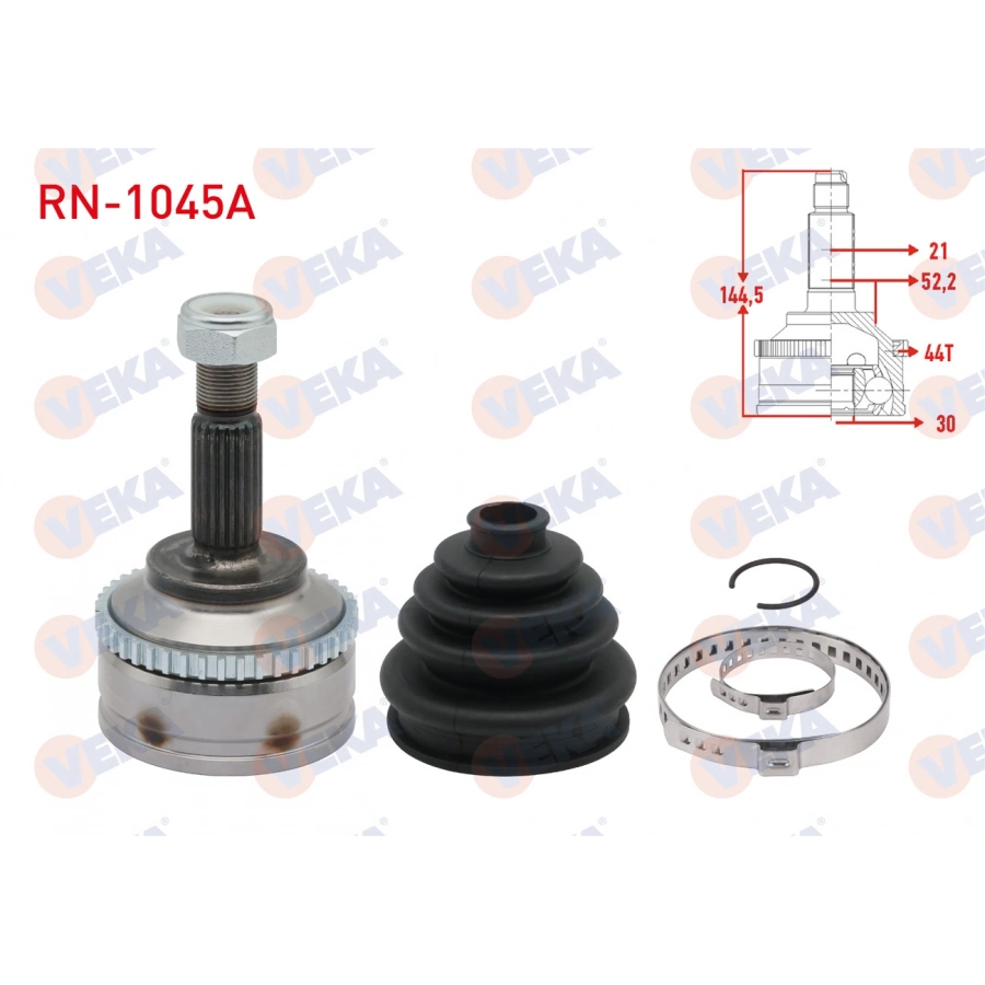 AKS KAFASI SOL-SAG ON DIS RENAULT KANGOO (KC0/1) 1.5 DCI ABSLI 44 DIS 21X30X52,2 UZUNLUK 144,5mm 1998-2008