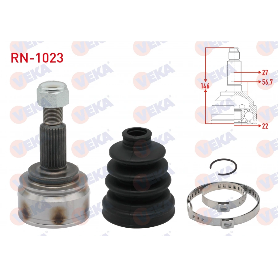 AKS KAFASI SOL-SAG ON DIS RENAULT KANGOO (KW0/1) 1.5 DCI 5 VITES 27X22X56,7 UZUNLUK 146 mm 2008-