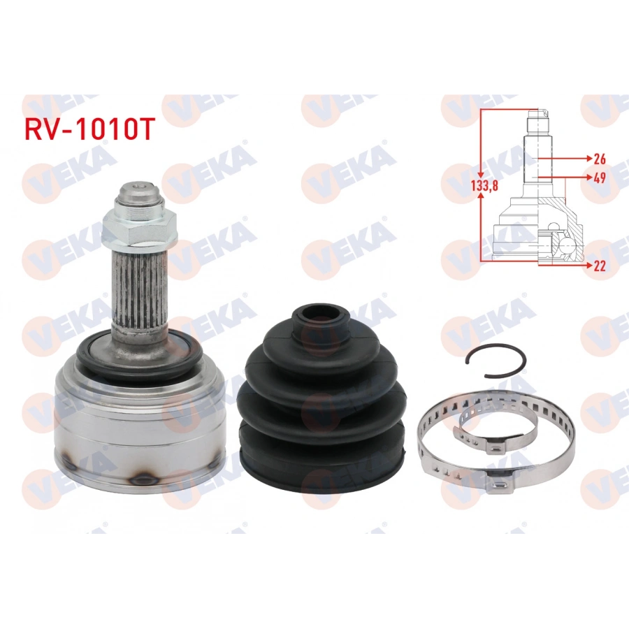 AKS KAFASI SOL-SAG ON DIS ROVER 200 (XW) 1.4i 26X22X49 UZUNLUK 133 mm 1989-1995