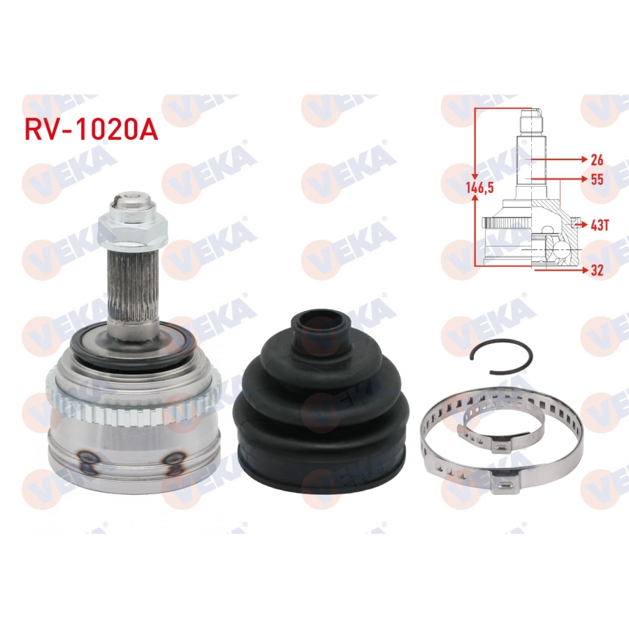 AKS KAFASI SOL-SAG ON DIS ROVER 400 (RT) 420 T ABSLI 43 DIS 26X32X55 UZUNLUK 146,5 mm 1995-2000