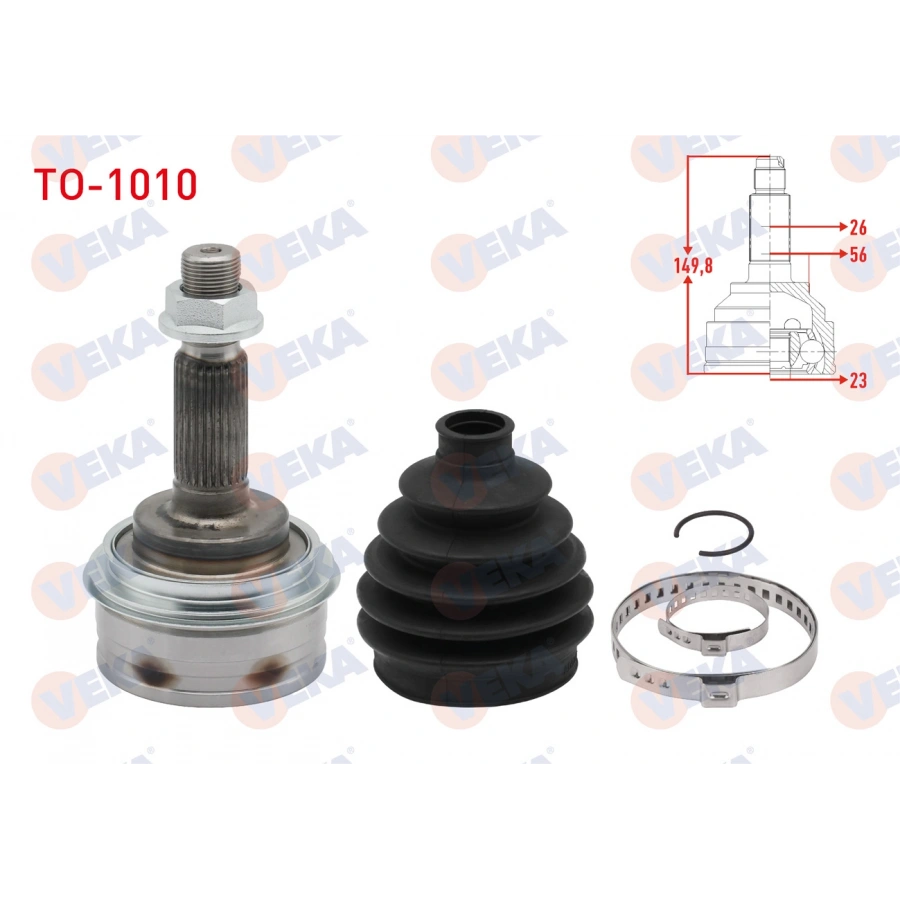 AKS KAFASI SOL-SAG ON DIS TOYOTA COROLLA (_E10_) 1.3i EE101 26X23X56 UZUNLUK 149,8 mm 1992-1997