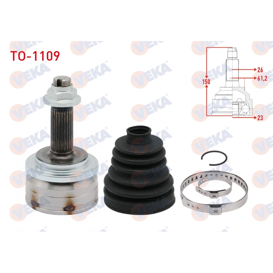 AKS KAFASI SOL-SAG ON DIS TOYOTA COROLLA (E15_) 1.4 D-4D 26X23X61,2 UZUNLUK 147.65mm 2007-2012