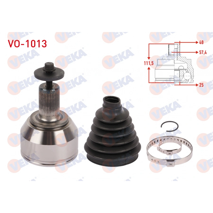 AKS KAFASI SOL-SAG ON DIS UZUNLUK 111,5mm VOLVO S60 II / V60 I / V70 III D2 A-T 2015-