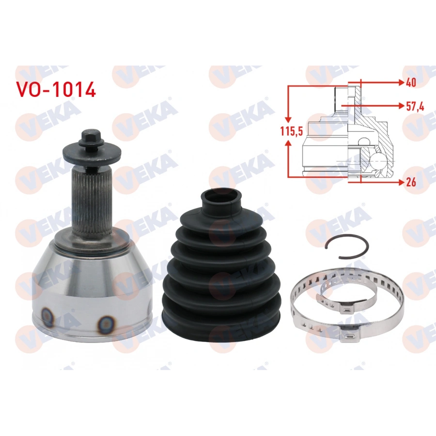 AKS KAFASI SOL-SAG ON DIS UZUNLUK 115,5mm VOLVO V60 1.6 D A-T 2010-