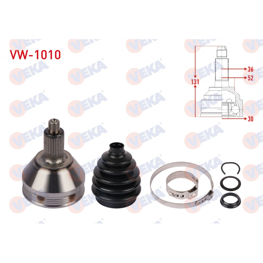 AKS KAFASI SOL-SAG ON DIS UZUNLUK 131mm VOLKSWAGEN POLO 1.4 - 1.6 A-T 2006-2009 / SKODA FABIA 1.6 A-T 2007-2014 / SEAT IBIZA 1.6 A-T 2006-2009