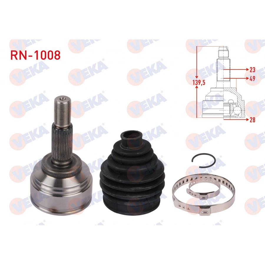 AKS KAFASI SOL-SAG ON DIS UZUNLUK 139,5mm RENAULT CLIO IV 1.2 16v 2012- / DACIA LOGAN II - SANDERO II 1.0 SCe 6 M-T 2016-