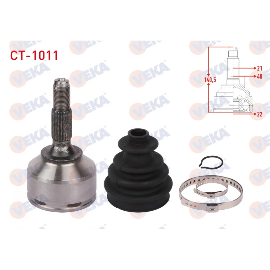 KOMPLE AKS SAG ON CITROEN C2 (JM) 1.4 YAYLI TIP UZUNLUK 841mm 2003-2009