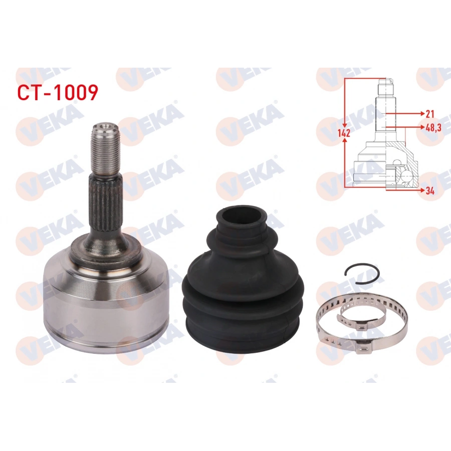 AKS KAFASI SOL-SAG ON DIS UZUNLUK 142mm CITROEN C3 III 1.6 Blue HDI 2018- / C4 CACTUS 1.2 THP - 1.6 Blue HDI 2014- / PEUGEOT 208 1.2 VTI M-T 2012-