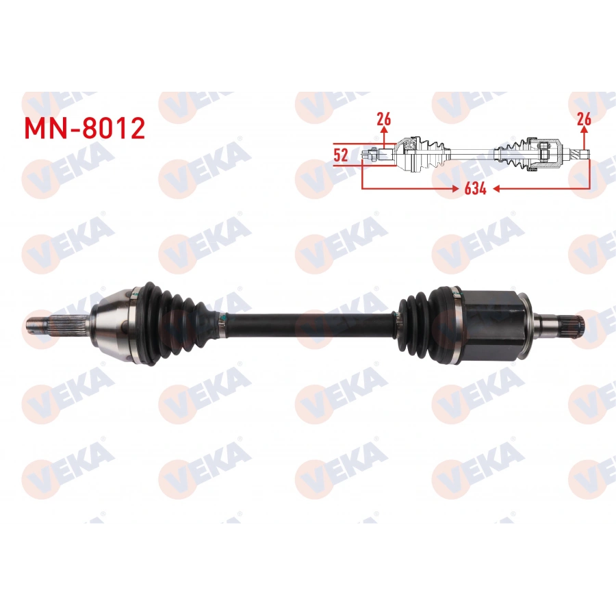 KOMPLE AKS SOL ON UZUNLUK 634mm MINI COOPER COUNTRYMAN (R60) 1.6 D A-T ALL4 2011-2016